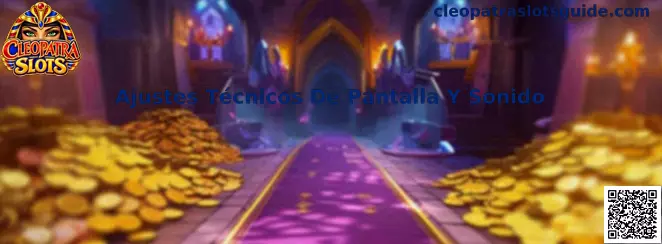 Configuración técnica de pantalla y sonido para Cleopatra Slots